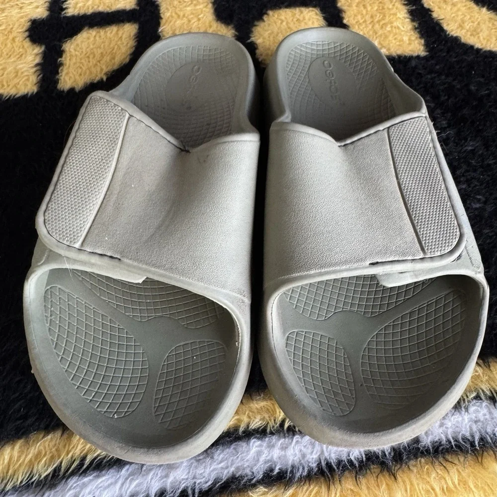 Size M6/W8 - Oofos Ooahh Sport Flex Slide Sandals Sage Green Comfort